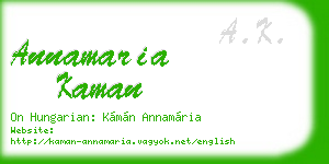 annamaria kaman business card