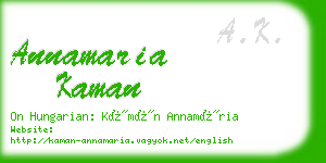 annamaria kaman business card